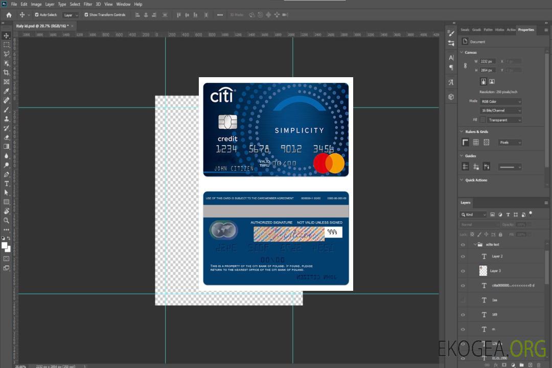 Pologne Mastercard simplicité CitiBank template Pologne Mastercard simplicité CitiBank template